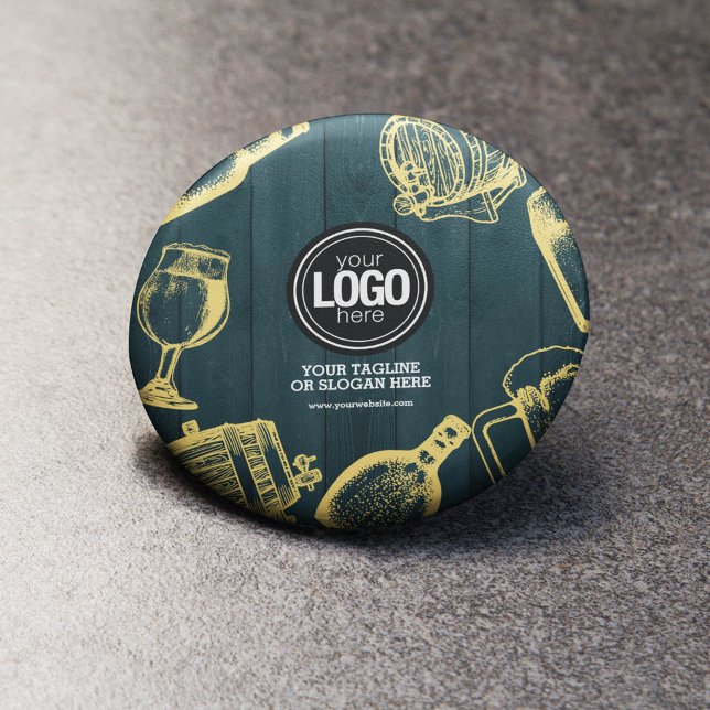 Badge Rond 10 Cm Personnaliser le thème de la brasserie Dark Green (Créateur téléchargé)