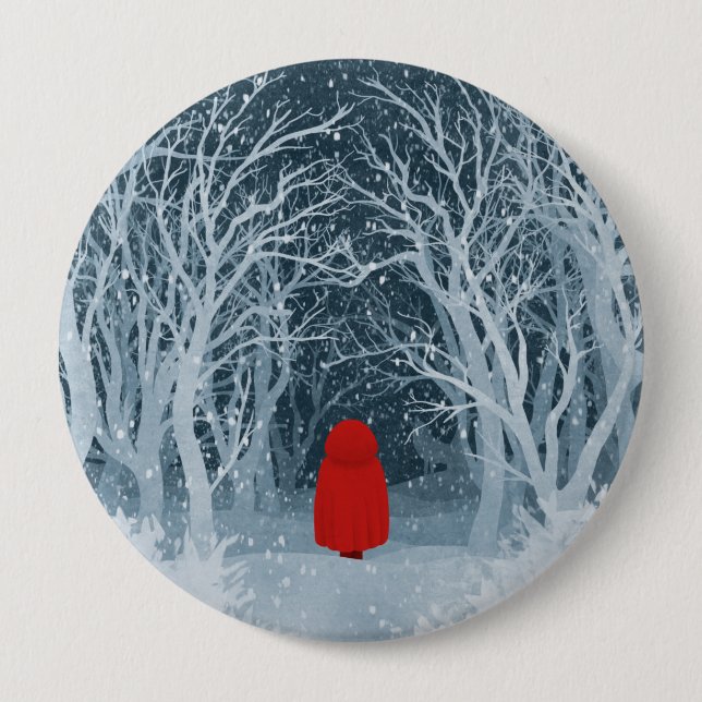 Badge Rond 10 Cm Petit Chaperon Rouge (Devant)