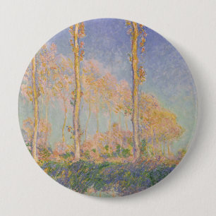 Badge Rond 10 Cm Peupliers, paysage impressionniste, Claude Monet