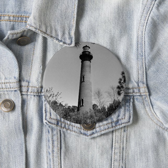 Badge Rond 10 Cm Phare de Currituck (En situation)