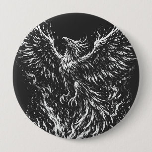 Badge Rond 10 Cm Phoenix renaissant des flammes par BurnsInHell