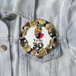 Badge Rond 10 Cm Photo 30th Birthday Custom<br><div class="desc">Simple moderne 30e anniversaire Photo Black Gold design. Vous pouvez changer la photo facilement,  et si vous allez sur Cliquez pour customiser plus loin,  vous pouvez déplacer le Casquette d'anniversaire comme il fonctionne pour vous. Les produits correspondants se trouvent dans la collection 30th Birthday.</div>