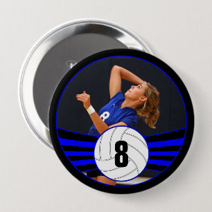 Badge Rond 10 Cm Photo faite sur commande bleue de joueur de
