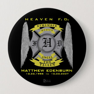 BADGE ROND 10 CM PIN COMMÉMORATIF DE MATTHEW EDENBURN