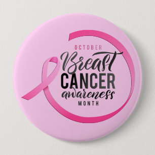 Badge Rond 10 Cm Pin de mois de conscience de cancer du sein