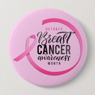 Badge Rond 10 Cm Pin de mois de conscience de cancer du sein