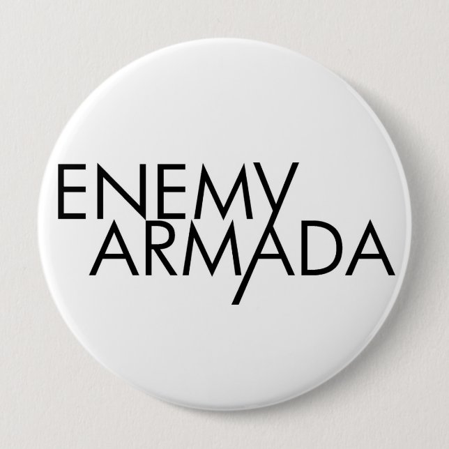 Badge Rond 10 Cm Pin ennemi de logo de noir d'armada (Devant)