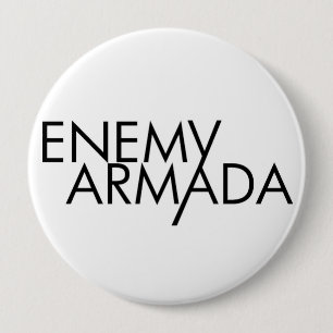Badge Rond 10 Cm Pin ennemi de logo de noir d'armada