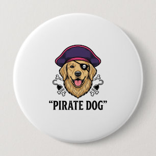 Badge Rond 10 Cm Pirate Dog Vintage Engraving Conception de T-Shirt