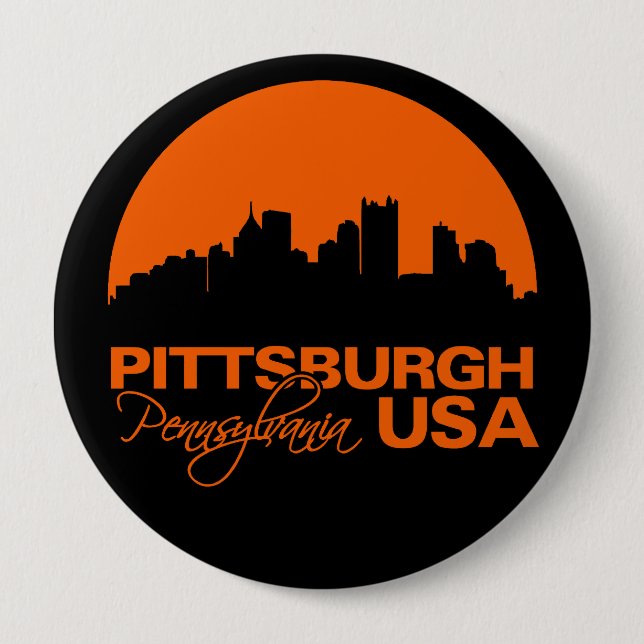 Badge Rond 10 Cm PITTSBURGH button - huge, customizable (Devant)