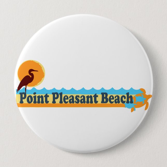 Badge Rond 10 Cm Plage agréable de point (Devant)