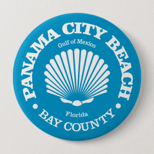 Badge Rond 10 Cm Plage de Panama City (coquillage)