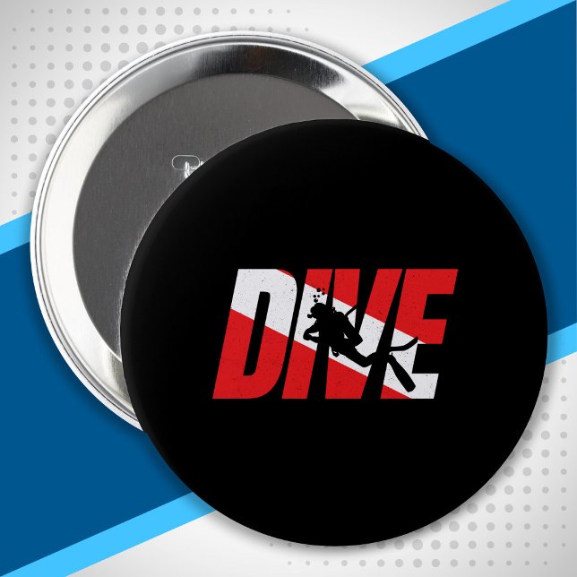 Badge Rond 10 Cm Plongée, Plongée plongée plongée Gift Diver Down D (Créateur téléchargé)