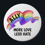 Badge Rond 10 Cm Plus d'amour moins de haine | Bouton LGBT Ally Pri<br><div class="desc">Il est temps de prendre position pour LOVE. Dans un monde où le dicton "L'amour est l'amour" devient encore plus populaire, il est important de se rappeler que si vous aimez quelqu'un du sexe opposé, quelqu'un du même sexe, ou les deux, vous êtes apprécié et aimé. Ajoutez votre libellé personnalisé...</div>