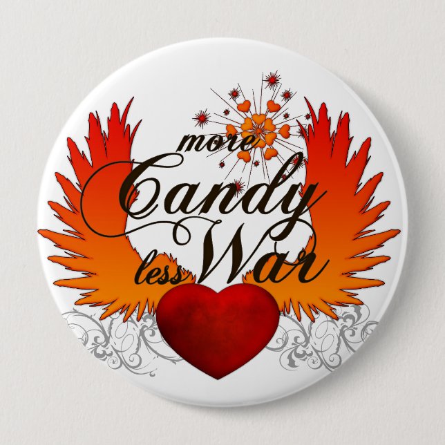 Badge Rond 10 Cm Plus de bouton de sucrerie (Devant)