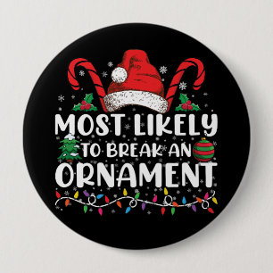 Badge Rond 10 Cm Plus susceptible de casser un ornement Noël Famill