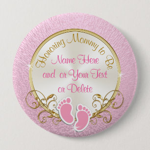 Badge Rond 10 Cm Plutôt personnalisée, la maman rose et or à la 