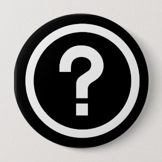 Badge Rond 10 Cm point d'interrogation ?