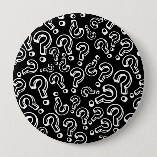 Badge Rond 10 Cm Points d'interrogation (Devant)
