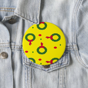 Badge Rond 10 Cm pois de la couronne de Noël