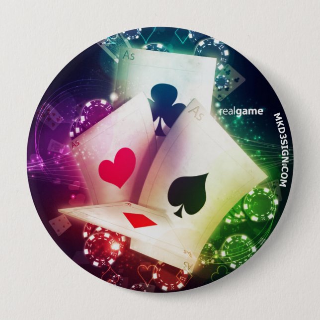 Badge Rond 10 Cm Poker (Devant)