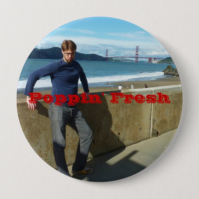 Badge Rond 10 Cm Poppin frais (Devant)