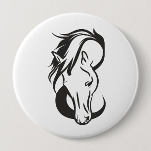 Badge Rond 10 Cm portrait de Horse,