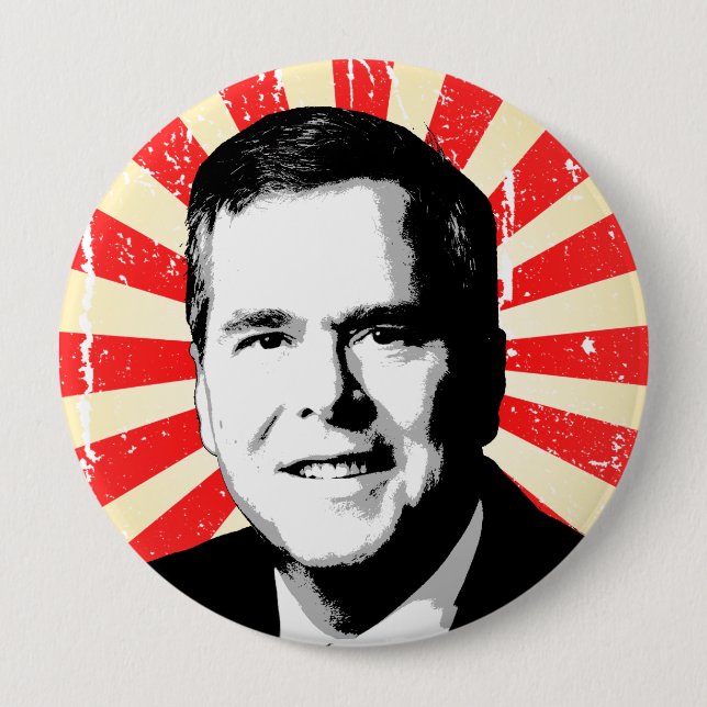 Badge Rond 10 Cm Portrait de Jeb Bush (Devant)
