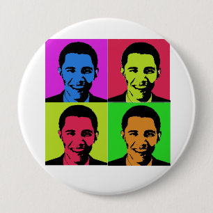 Badge Rond 10 Cm Portrait d'Obama