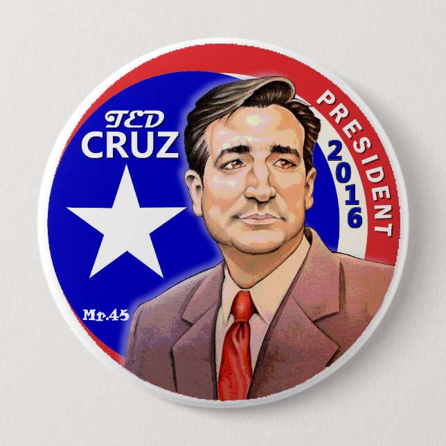 Badge Rond 10 Cm Président 2016 de Ted Cruz (Devant)