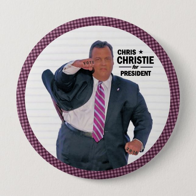 Badge Rond 10 Cm Président de Chris Christie en 2016 (Devant)