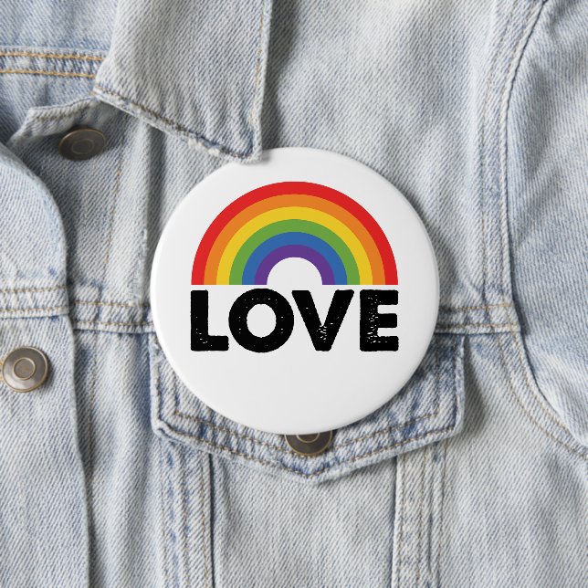 Badge Rond 10 Cm Pride L'amour est amour L'égalité gay Rainbow LGBT (En situation)
