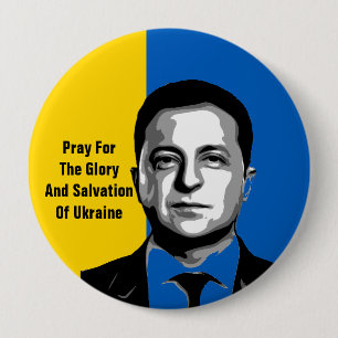 Badge Rond 10 Cm Priez pour la gloire et le salut de l'Ukraine