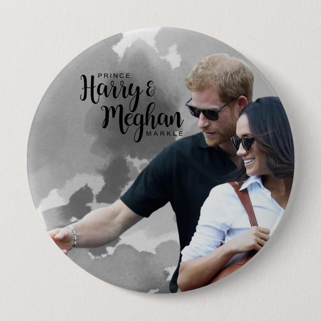 Badge Rond 10 Cm Prince Harry & Meghan Markle (Devant)