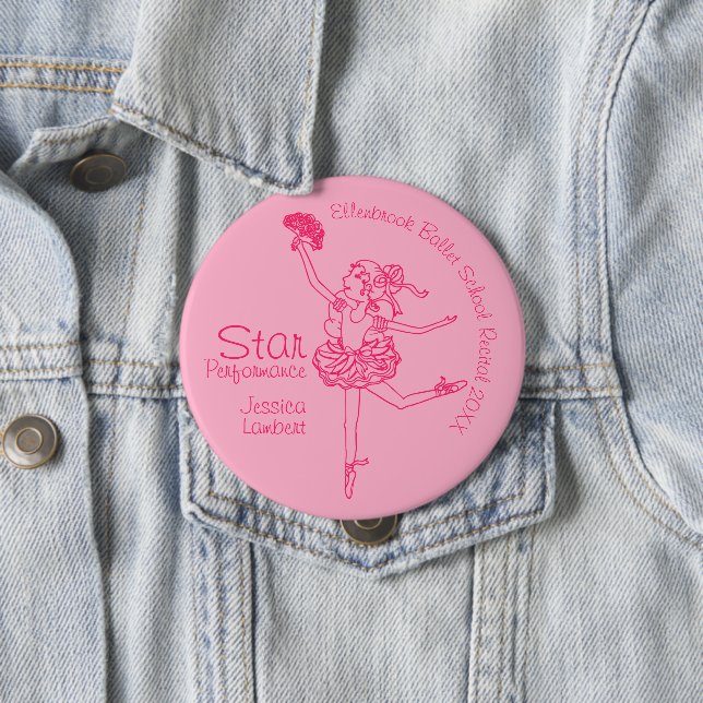 Badge Rond 10 Cm Prix du plan rose du ballerina (En situation)