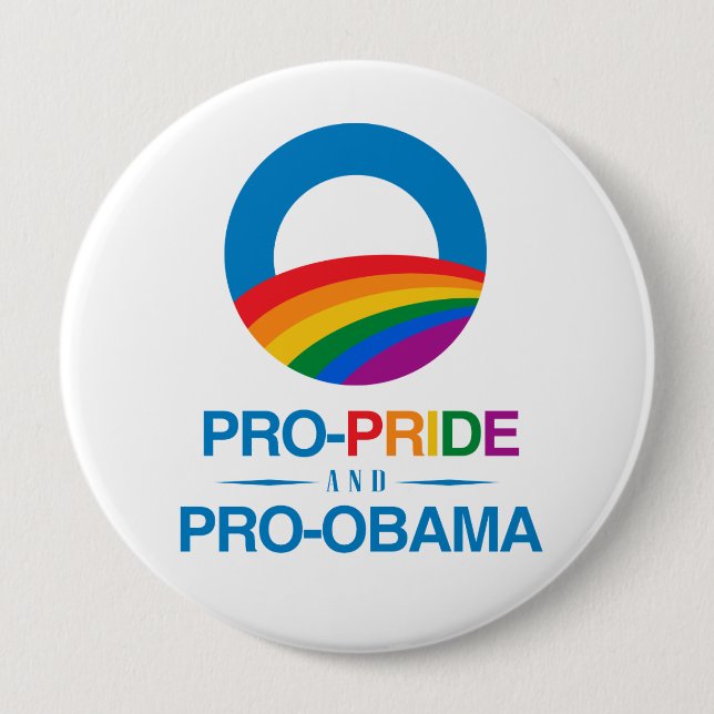 Badge Rond 10 Cm Pro-Fierté et Pro-Obama (Devant)