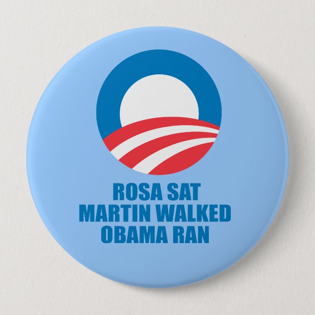 Badge Rond 10 Cm Pro-Obama - ROSA SAT MARTIN A MARQUÉ OBAMA RAN (Devant)