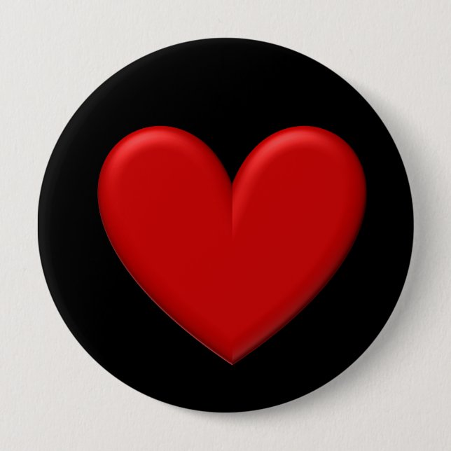 Badge Rond 10 Cm Puffy Heart (Devant)
