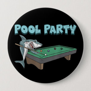 Badge Rond 10 Cm Pun de jeux pour les requins Billard Summer Beach 