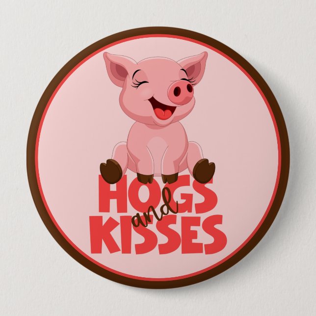 Badge Rond 10 Cm Punais de cochon mignon (Devant)