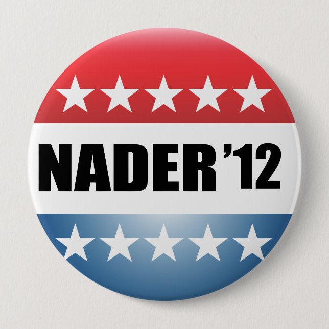 BADGE ROND 10 CM RALPH NADER (Devant)
