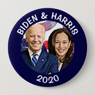 Badge Rond 10 Cm Rassemblement électoral américain de Biden et Harr