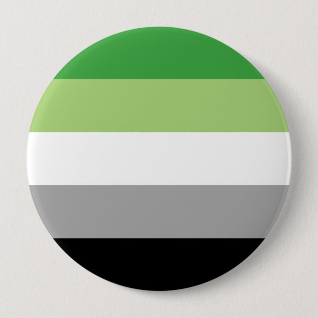 Badge Rond 10 Cm Rayures de fierté aromantique (Devant)