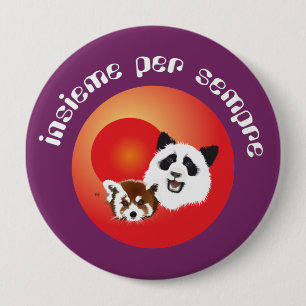 Badge Rond 10 Cm Rencontre de Panda