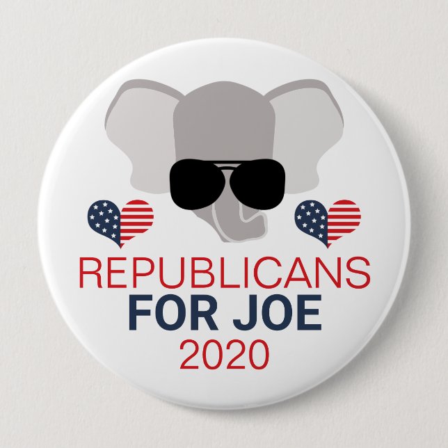 Badge Rond 10 Cm Republicans for Joe 2020 Elephant (Devant)