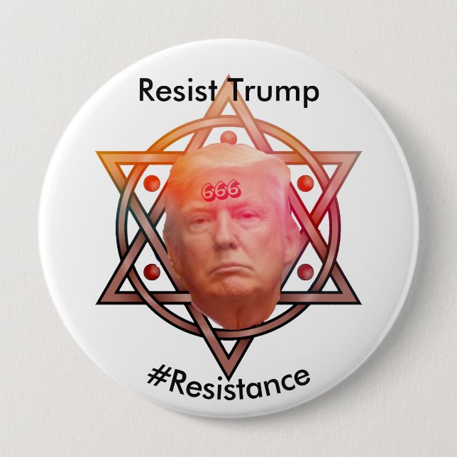 Badge Rond 10 Cm Résistez à Trump / #Résistance Personnalisée (Devant)