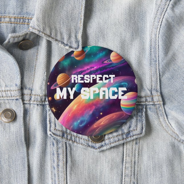 Badge Rond 10 Cm Respecter Mon Espace Coloré (En situation)