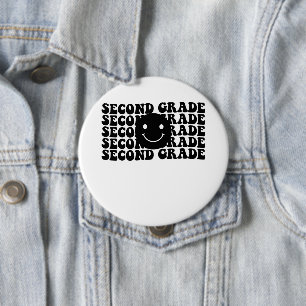 Badge Rond 10 Cm Retour à l'école Enseignant de deuxième année