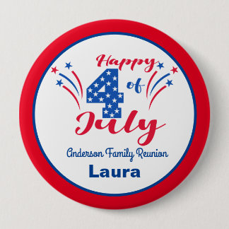 Badge Rond 10 Cm Réunion de famille - Célébration du 14 juillet
