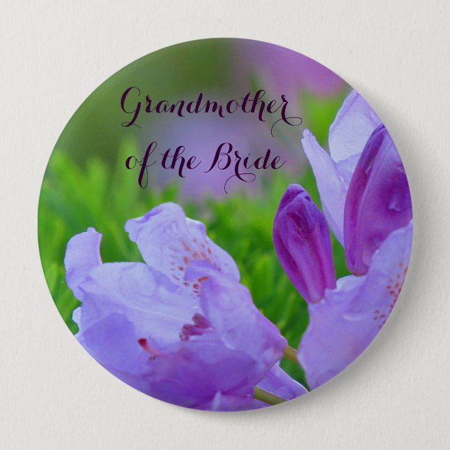 Badge Rond 10 Cm Rhododendron après la GRAND-MÈRE de pluie de la (Devant)